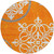 8' Orange Gray And Ivory Round Floral Medallion Washable Indoor Outdoor Area Rug