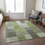 10' X 14' Green And Olive Green Striped Washable Indoor Outdoor Area Rug