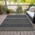 10' X 14' Black And Ivory Chevron Washable Indoor Outdoor Area Rug - Black, Ivory