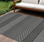 10' X 14' Black And Ivory Chevron Washable Indoor Outdoor Area Rug - Black, Ivory