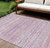 10' X 14' Mauve Striped Washable Indoor Outdoor Area Rug