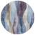 8' Denim Blue And Purple Round Abstract Washable Indoor Outdoor Area Rug