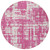 8' Blush And Ivory Round Abstract Washable Indoor Outdoor Area Rug - 608219175801