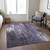 9' X 12' Purple And Ivory Abstract Washable Indoor Outdoor Area Rug - Purple, Ivory