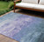 9' X 12' Denim Blue And Sky Blue Striped Washable Indoor Outdoor Area Rug Transitional Style - Denim Blue, Sky Blue Color