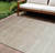 9' X 12' Beige And Ivory Ombre Washable Indoor Outdoor Area Rug