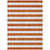 9' X 12' Orange Striped Washable Non Skid Indoor Outdoor Area Rug