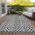 8' X 10' Black Gray And Silver Geometric Washable Indoor Outdoor Area Rug