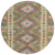 8' Green Round Geometric Washable Indoor Outdoor Area Rug