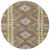 8' Green Round Geometric Washable Indoor Outdoor Area Rug