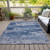 10' X 14' Navy Blue And Ivory Abstract Washable Indoor Outdoor Area Rug - Navy Blue, Ivory