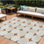 9' X 12' Brown And Ivory Abstract Washable Indoor Outdoor Area Rug