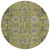 8' Olive Green Gray And Charcoal Round Oriental Washable Indoor Outdoor Area Rug