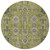 8' Olive Green Gray And Charcoal Round Oriental Washable Indoor Outdoor Area Rug