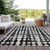 9' X 12' Black And Ivory Abstract Washable Indoor Outdoor Area Rug Transitional Style - Black, Ivory Color