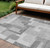 9' X 12' Silver And Charcoal Abstract Washable Indoor Outdoor Area Rug