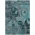 9' X 12' Teal Blue And Gray Floral Washable Indoor Outdoor Area Rug