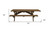 94" Brown Solid Wood Outdoor Picnic Table Decor
