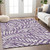 9' X 12' Purple And Ivory Floral Washable Indoor Outdoor Area Rug