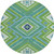 8' Lime Green Aqua And Ivory Round Tribal Washable Indoor Outdoor Area Rug