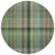 8' Round Green Round Plaid Washable Non Skid Indoor Outdoor Area Rug