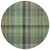 8' Round Green Round Plaid Washable Non Skid Indoor Outdoor Area Rug