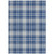 9' X 12' Navy Blue And Ivory Plaid Washable Indoor Outdoor Area Rug