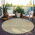 8' Copper Ivory And Olive Green Round Tribal Washable Indoor Outdoor Area Rug