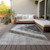 10' X 14' Gray Silver And Charcoal Geometric Washable Indoor Outdoor Area Rug