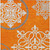 8' X 10' Orange Gray And Ivory Floral Medallion Washable Indoor Outdoor Area Rug