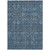 9' X 12' Blue and Black Floral Washable Non Skid Indoor Outdoor Area Rug