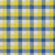 9' X 12' Yellow Blue And Beige Plaid Washable Indoor Outdoor Area Rug
