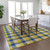 9' X 12' Yellow Blue And Beige Plaid Washable Indoor Outdoor Area Rug