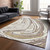 9' X 12' Taupe Brown And Beige Abstract Washable Indoor Outdoor Area Rug Transitional Style - Taupe, Brown, Beige Color