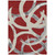 8' X 10' Red Beige And Gray Abstract Washable Indoor Outdoor Area Rug