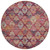 8' Rust Gold And Blush Round Aztec Washable Indoor Outdoor Area Rug