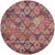 8' Rust Gold And Blush Round Aztec Washable Indoor Outdoor Area Rug