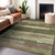 10' X 14' Olive Green Abstract Washable Indoor Outdoor Area Rug