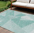 8' X 10' Mint Green And Aqua Geometric Washable Indoor Outdoor Area Rug