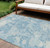9' X 12' Sky Blue And Denim Blue Abstract Washable Indoor Outdoor Area Rug