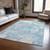9' X 12' Sky Blue And Denim Blue Abstract Washable Indoor Outdoor Area Rug - Sky Blue, Denim Blue