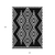 10' X 14' Black And Ivory Geometric Washable Indoor Outdoor Area Rug