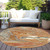 8' Brown Beige And Gray Round Abstract Washable Indoor Outdoor Area Rug Transitional Style - Brown, Beige, Gray Color