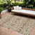 10' X 14' Ivory Brown And Red Floral Washable Indoor Outdoor Area Rug - Ivory, Brown, Red