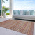 10' X 14' Rust Gold And Silver Southwestern Washable Indoor Outdoor Area Rug