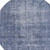 8' Navy Blue Round Oriental Washable Indoor Outdoor Area Rug