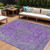 10' X 14' Purple And Gray Medallion Washable Indoor Outdoor Area Rug