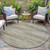 8' Taupe And Beige Round Abstract Washable Indoor Outdoor Area Rug - 880016706086