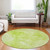 8' Artichoke Green And Lime Green Round Nautical Washable Indoor Outdoor Area Rug