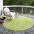 8' Artichoke Green And Lime Green Round Nautical Washable Indoor Outdoor Area Rug